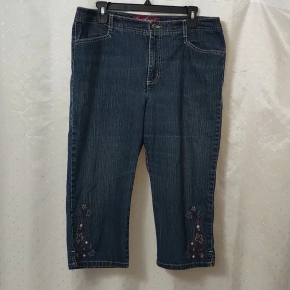 🖤Women's Gloria Vanderbilt capri's, size 16p, dark denim. - Picture 1 of 4